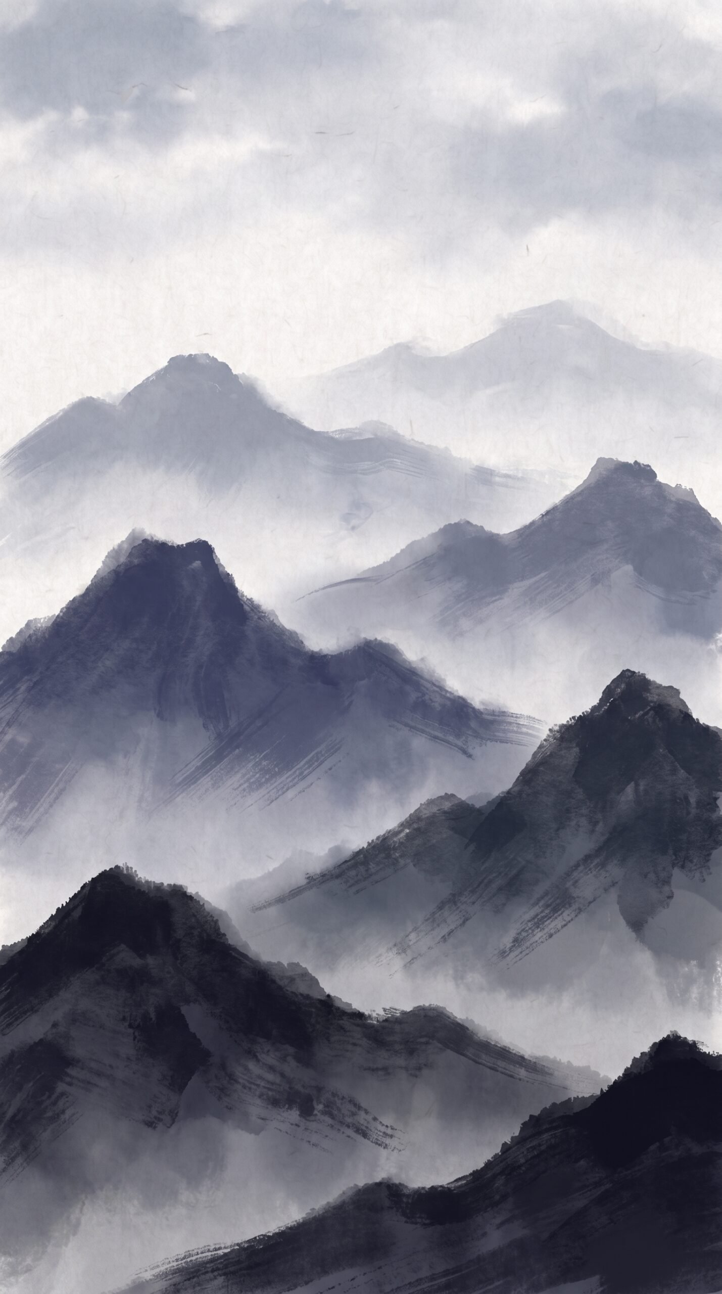 Ink Wash Mountains Wallpaper